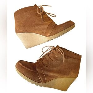 MIA “Berdina” Suede Wedge Booties